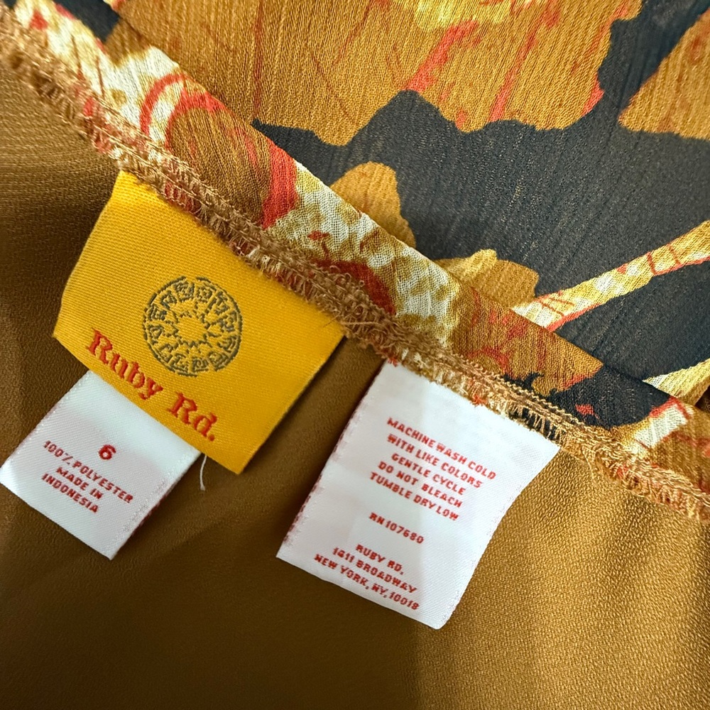 Ruby Rd. Brown And Orange Patterned Maxi Skirt - image 7